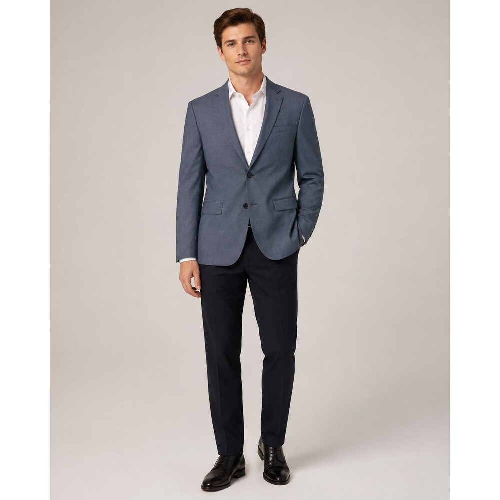 Express Photographer Men’s Blazer 38R Slim Fit Blue Wool Suit Jacket
